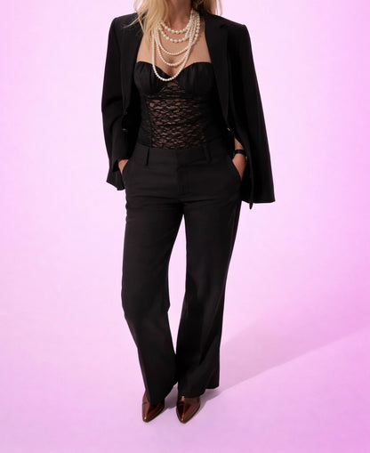 Low waist black pant