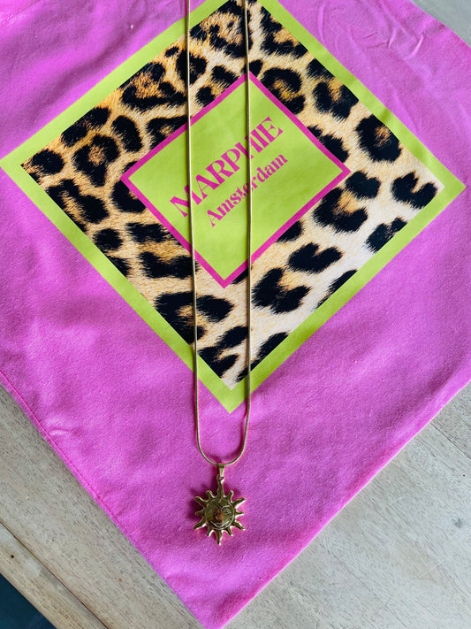 Lange gouden ketting met zonnetje