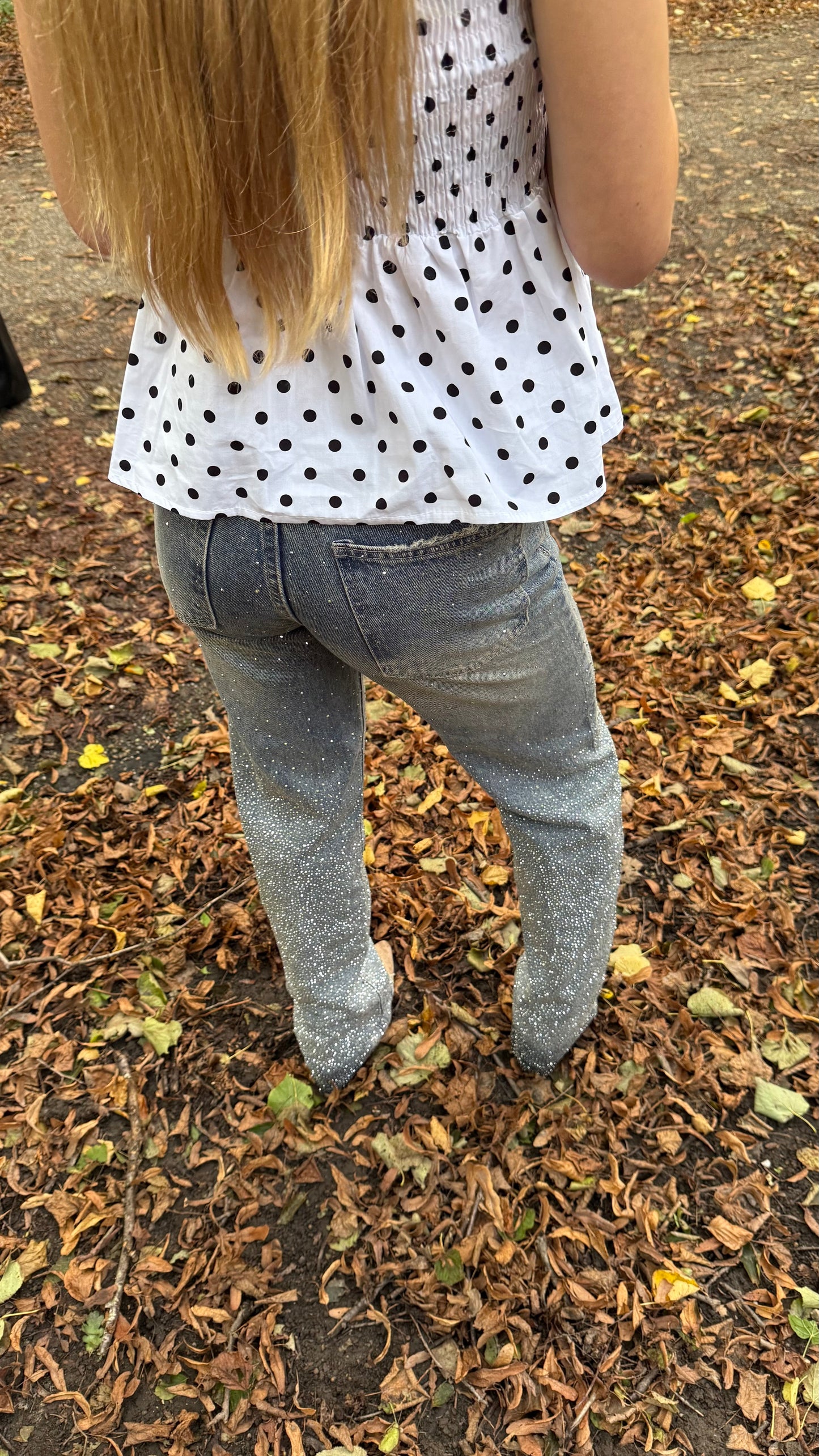 Jeans met strass steentjes