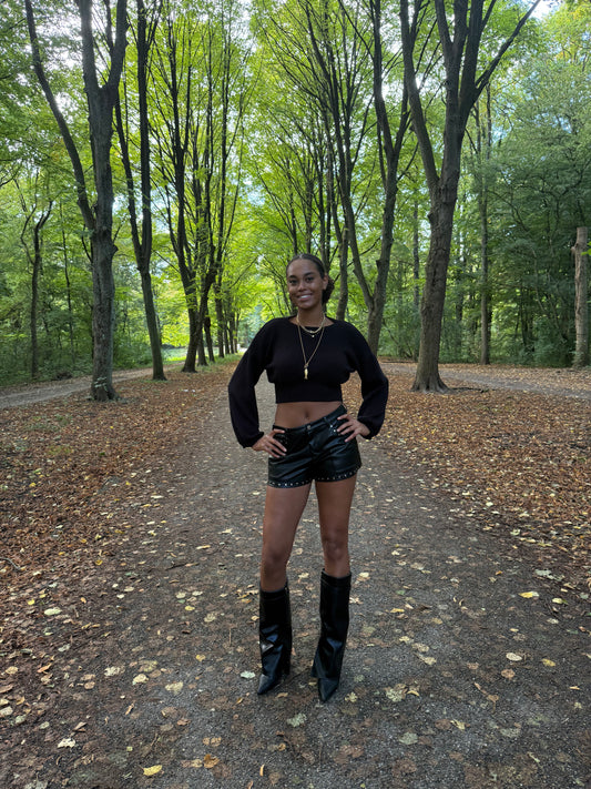 Nara cropped knit top