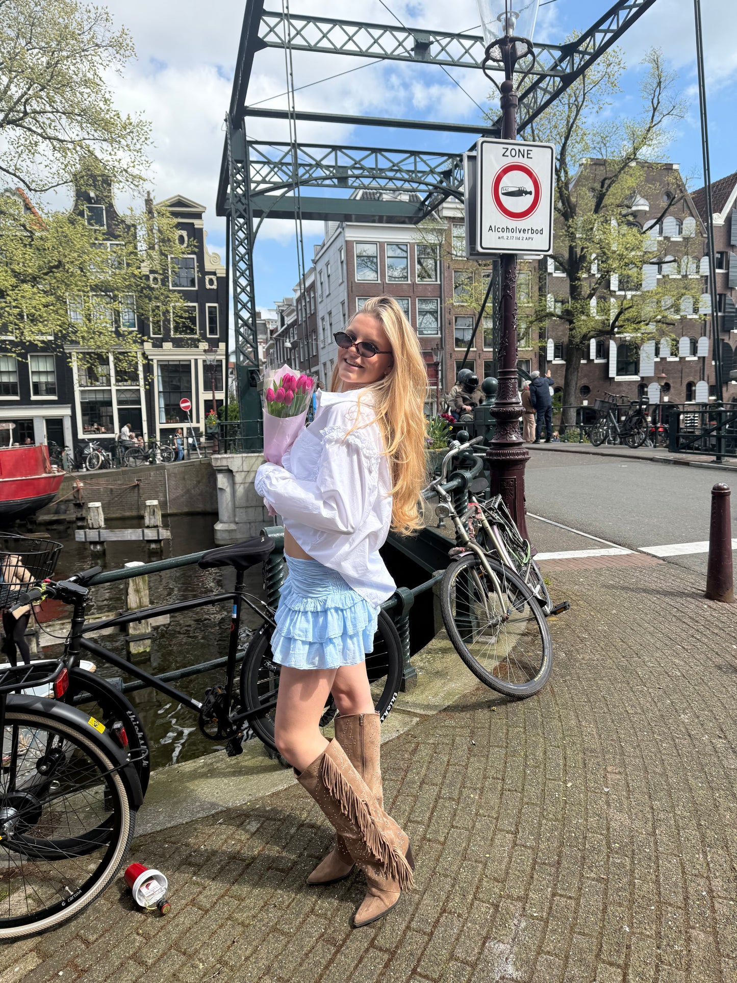 Sky Ruffle Skort