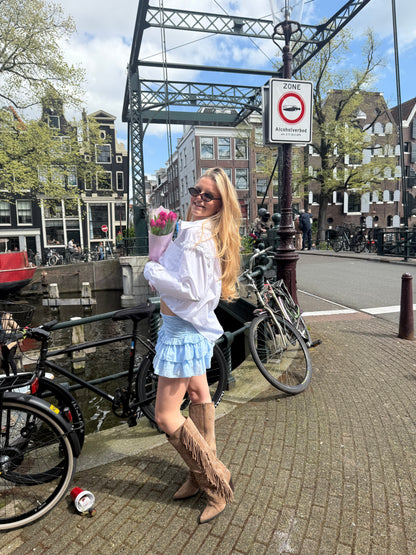 Sky Ruffle Skort